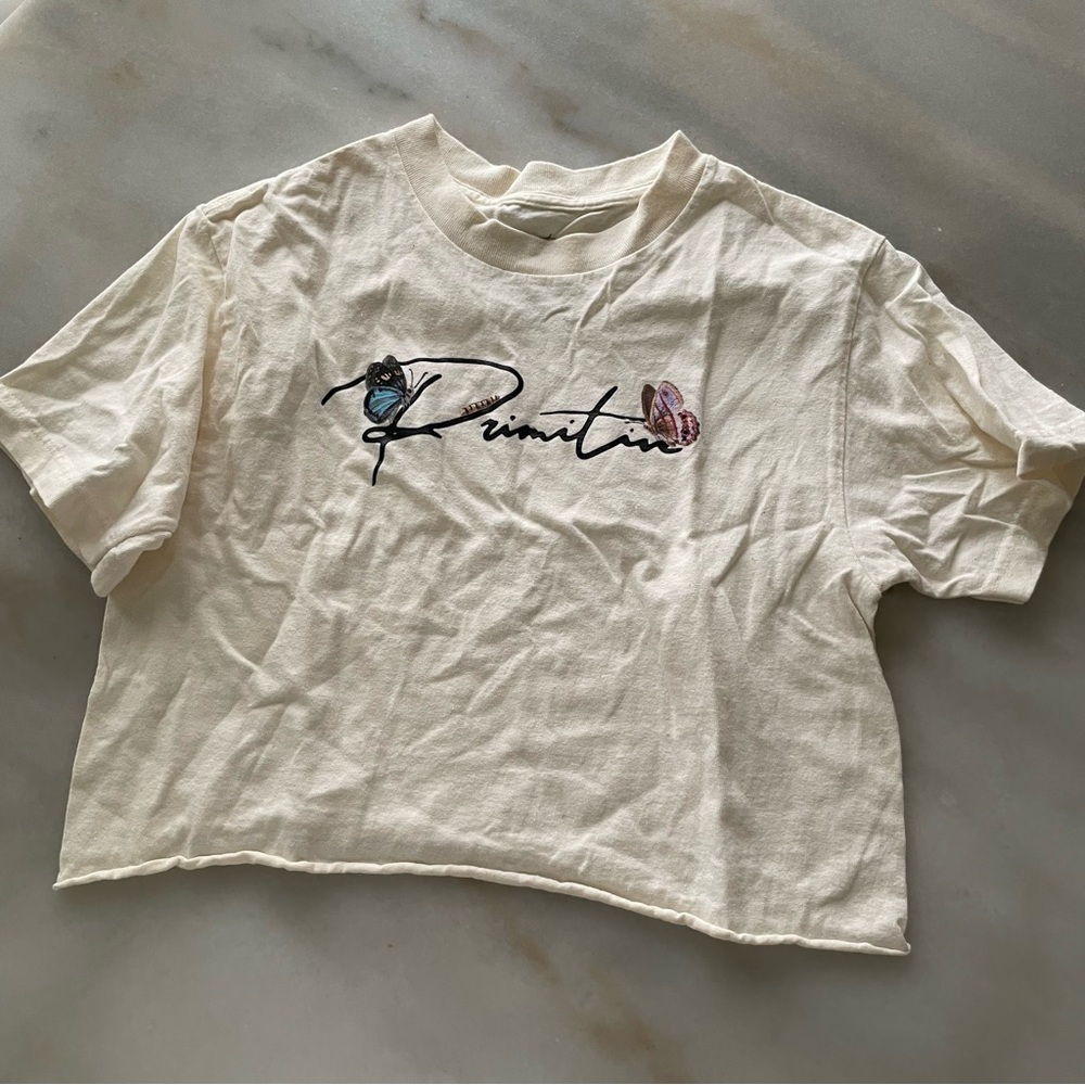 Primitive Cream Graphic Crop Top size S